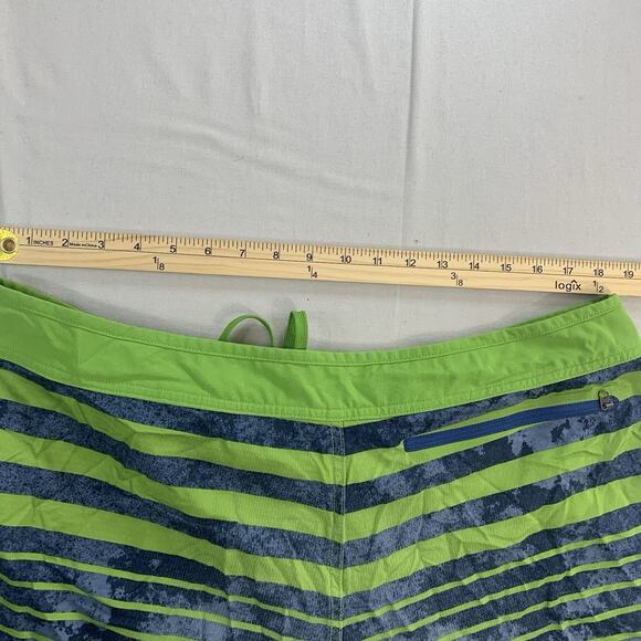 The North Face Board Shorts Striped Swim Trunks Green Blue Mens Size 40 - Picture 6 of 7
